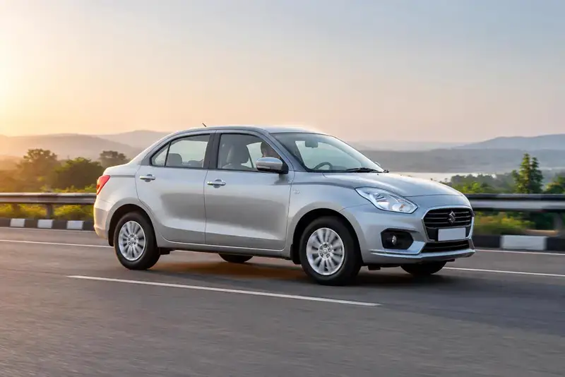 Dzire driving on an Indian highway