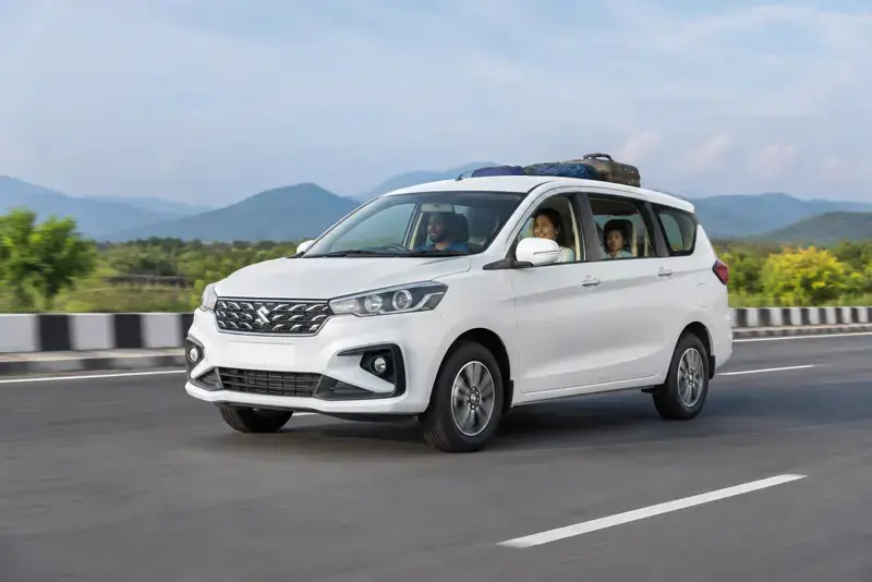 Ertiga driving on an Indian highway